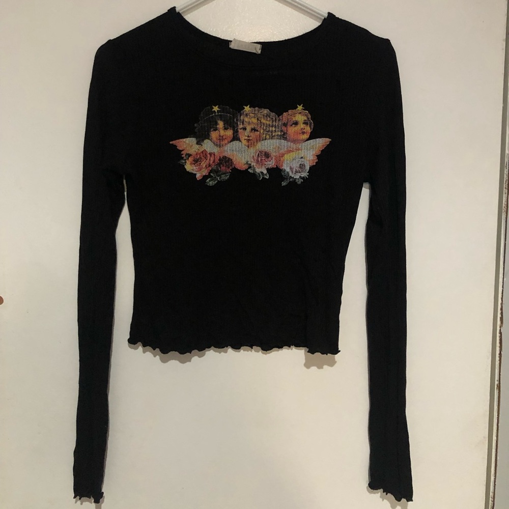 Long Sleeve Angel Print T